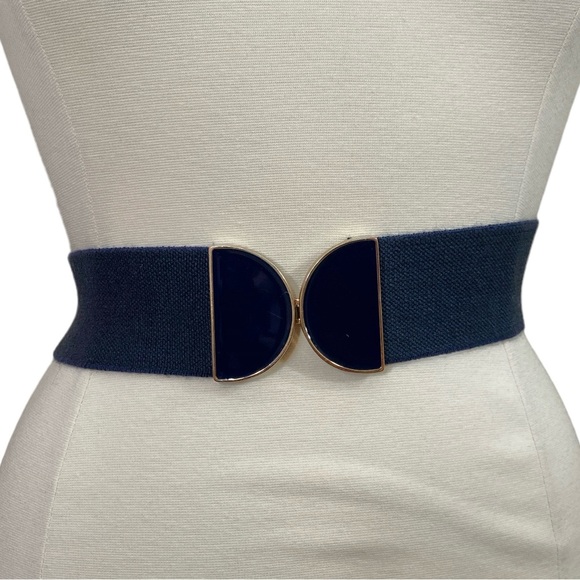 Navy elastic belt - Picture 1 of 3